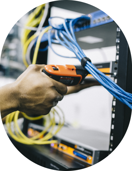 IT technician working on computer